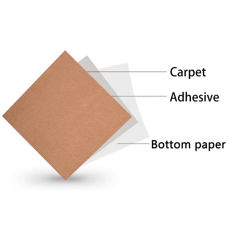 CISSLOR Self Adhesive Carpet Floor Peel Tile Square 30 Pcs 11"" x 11"" Peel and Stick Carpet Floor Tiles Home Furnishings Floor Easy Install DIY - Image 3